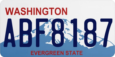 WA license plate ABF8187