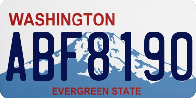 WA license plate ABF8190