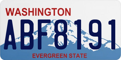 WA license plate ABF8191