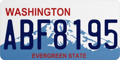 WA license plate ABF8195