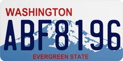 WA license plate ABF8196