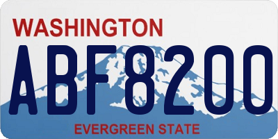 WA license plate ABF8200
