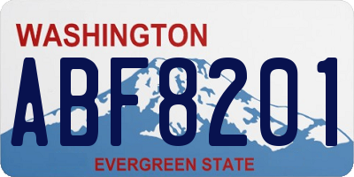 WA license plate ABF8201