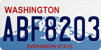 WA license plate ABF8203