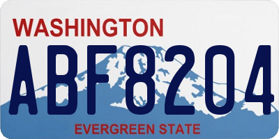 WA license plate ABF8204