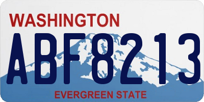 WA license plate ABF8213