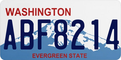 WA license plate ABF8214