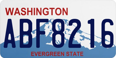 WA license plate ABF8216