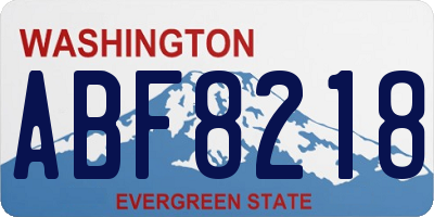 WA license plate ABF8218