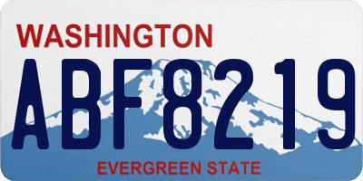 WA license plate ABF8219