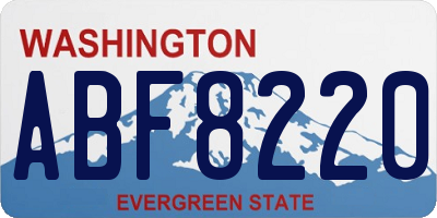 WA license plate ABF8220