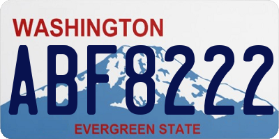WA license plate ABF8222