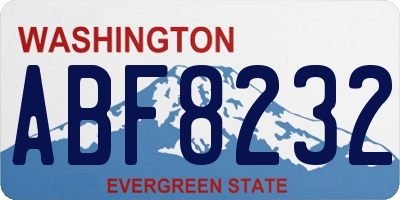 WA license plate ABF8232