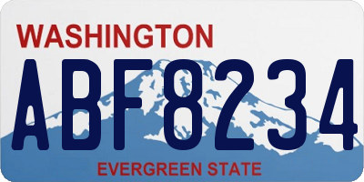 WA license plate ABF8234