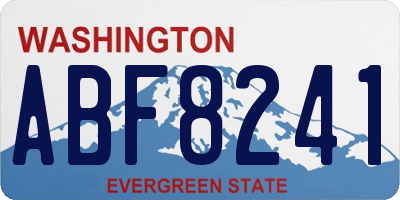 WA license plate ABF8241