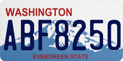 WA license plate ABF8250