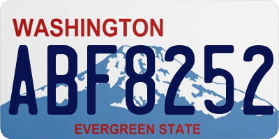 WA license plate ABF8252