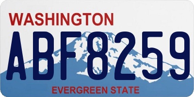 WA license plate ABF8259