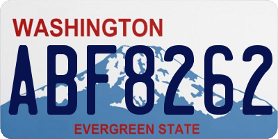 WA license plate ABF8262
