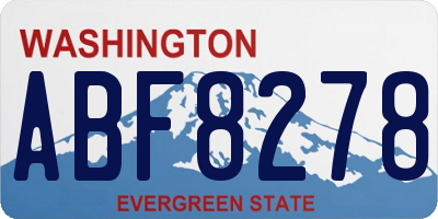 WA license plate ABF8278