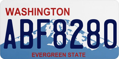 WA license plate ABF8280