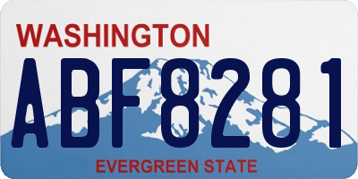 WA license plate ABF8281