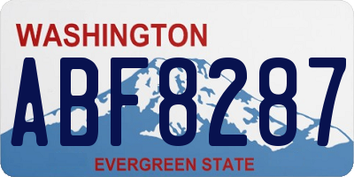 WA license plate ABF8287