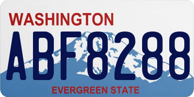 WA license plate ABF8288