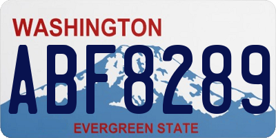WA license plate ABF8289