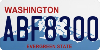 WA license plate ABF8300