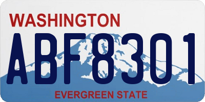 WA license plate ABF8301
