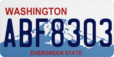 WA license plate ABF8303
