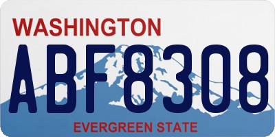 WA license plate ABF8308
