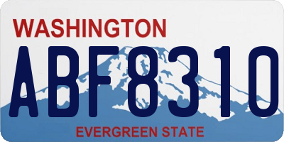WA license plate ABF8310