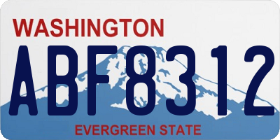 WA license plate ABF8312