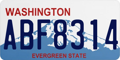 WA license plate ABF8314