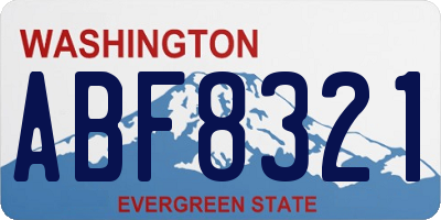WA license plate ABF8321
