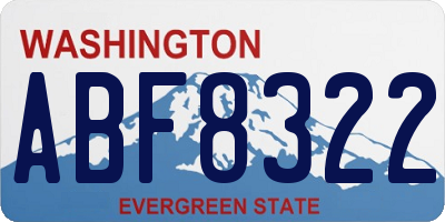 WA license plate ABF8322
