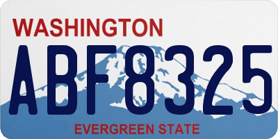 WA license plate ABF8325