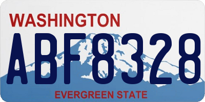 WA license plate ABF8328