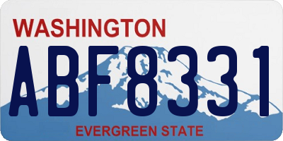 WA license plate ABF8331