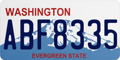WA license plate ABF8335