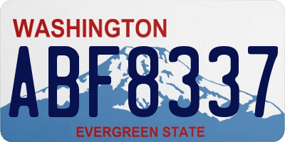 WA license plate ABF8337