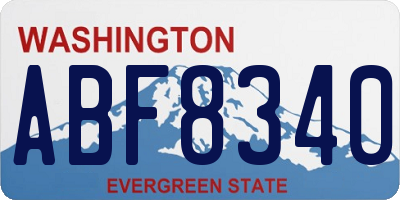 WA license plate ABF8340
