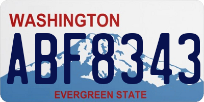 WA license plate ABF8343