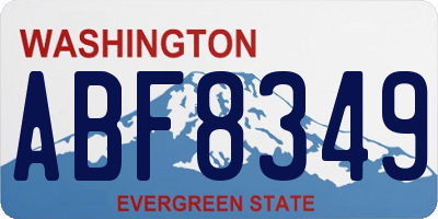 WA license plate ABF8349