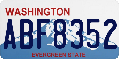 WA license plate ABF8352