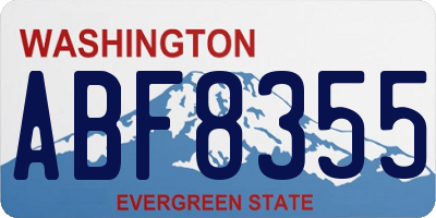 WA license plate ABF8355