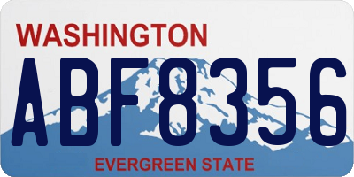 WA license plate ABF8356