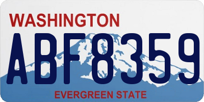WA license plate ABF8359